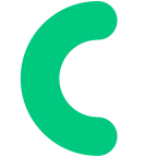 Green curved arc shape icon