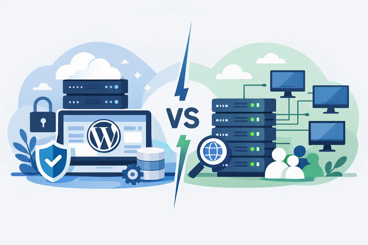Hospedagem WordPress vs compartilhada