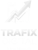 Logotipo com uma seta de tendência ascendente sobre um gráfico, com o texto TRAFIX DIGITAL e Eben Miranda abaixo. Projetado em branco com um fundo transparente, ele é perfeito para marcas digitais que usam a tecnologia cPanel ou Litespeed.